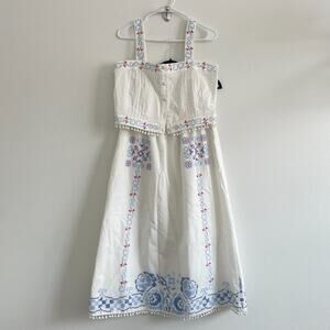 Hunter Bell Skirt Set Women M Emory Top 6 Skirt Maxi Coastal Embroidery Resort